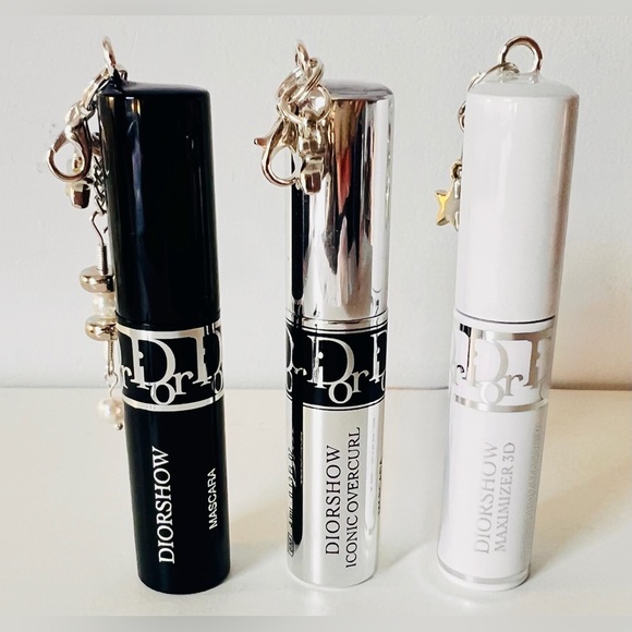 Dior Set of 2 Mini Mascara Keyfob Bag Charm Diorshow + Iconic Overcurl - Picture 10 of 15